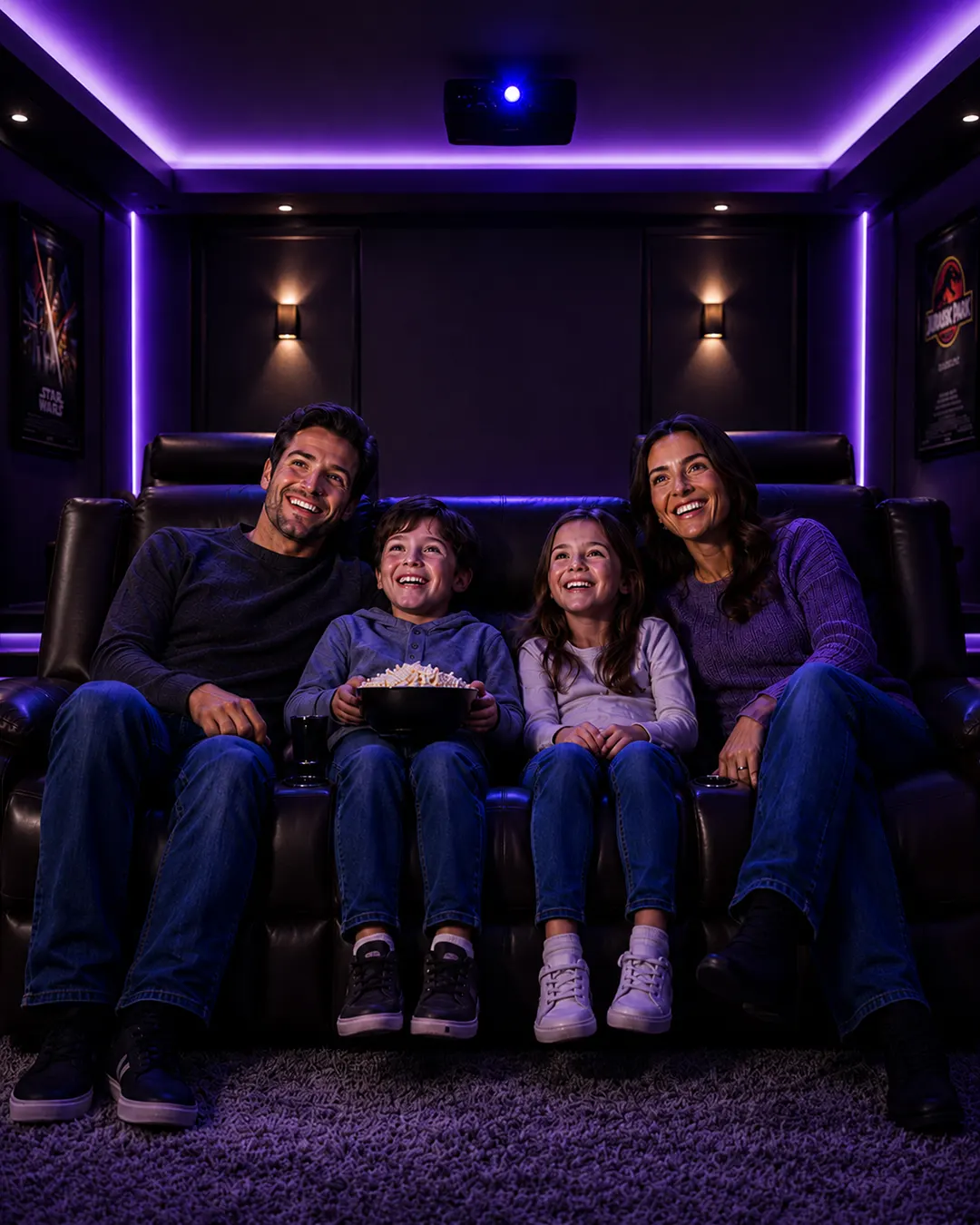 Progettazione cinema a casa per famiglia