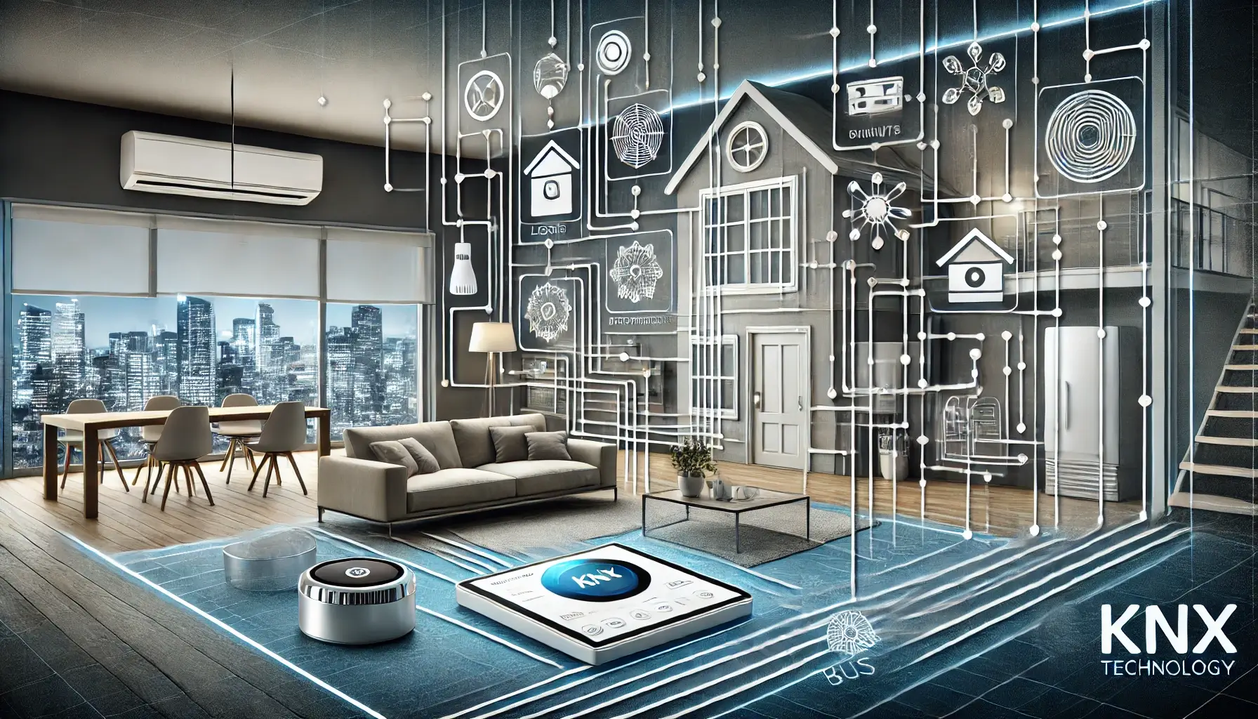 Knx Rappresentazione di un sistema KNX integrato con Control4