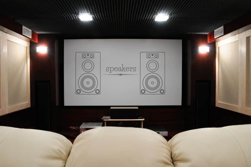 speakers behind projector screen 1